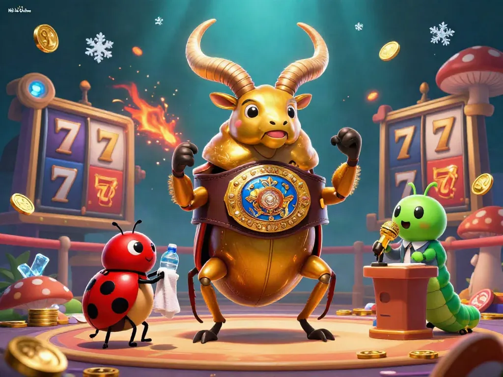 Engage in Nổ Hũ Online with thrilling slot games in a vibrant cartoon scene filled with exciting elements.