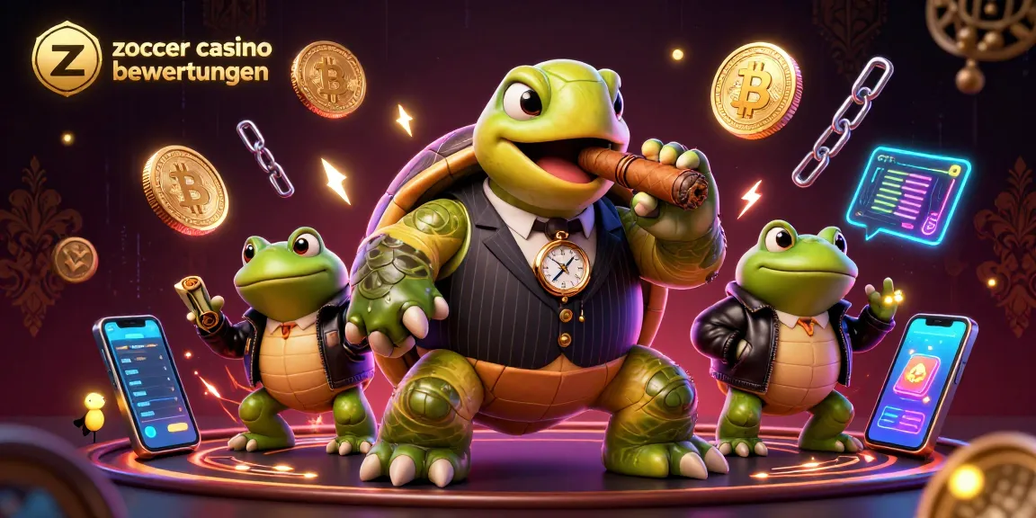Zoccer casino bewertungen: Enjoy gaming excitement with colorful characters and cryptocurrency elements in a vibrant 3D scene.