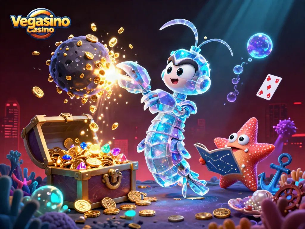Experience thrilling gameplay at vegasino casino with vibrant underwater treasures and dynamic characters.
